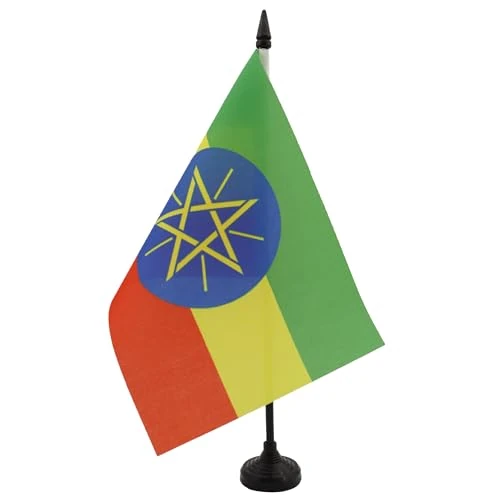 Offerta a tempo: AZ FLAG Bandiera da Tavolo Etiopia 21x14 cm Poliestere 100D Base Plastica - 40% da 8.25 € a 4.95 €