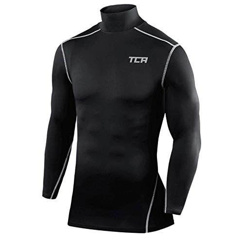 Offerta a tempo: TCA PRO Performance Uomo Maglia Collo Alto a Maniche Lunghe - Nero (Vecchio), L - 64% da 21.99 € a 7.95 €