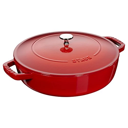 Tijdelijke aanbieding: STAUB Rooster met Chistera, geschikt voor inductie, gietijzer, kersenrood, 24 cm, 31,7 x 24 x 11,6 cm, 1 stuk van 219.74 EUR naar 188.98 EUR (korting 14%)