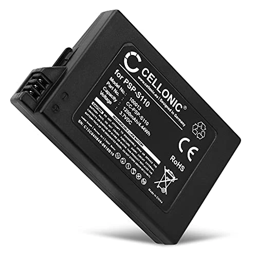 CELLONIC Batterie PSP-S110 Compatible avec Sony PSP Slim & Lite 2 (PSP-2000, PSP-2003, PSP-2004), PSP Slim & Lite 3 (PSP-3001, PSP-3003, PSP-3004) 1200mAh 3.7V