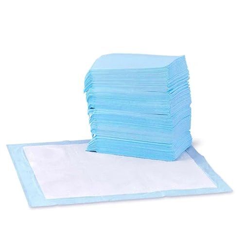 Offerta a tempo: Amazon Basics Tappetini per l'addestramento di cani e cuccioli, design a 5 strati a prova di perdite, superficie ad asciugatura rapida, dimensione standard, 55.88 x 55.88 cm, confezione da 150, Blu - 27% da 32.91 € a 24.12 €