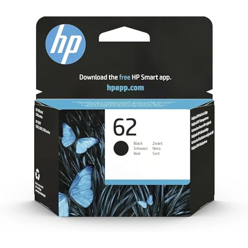HP 62 Cartouche d’Encre Noire, Originale, C2P04AE, Compatible avec Les imprimantes Envy 5540, 5642, 5644, 5742, 7640, OfficeJet Mobile série 200