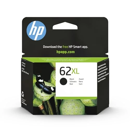 HP 62 Tintenpatrone Original C2P05AE Druckerpatrone, Schwarz, XL