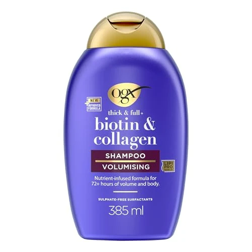 Oferta limitada: OGX Biotin & Collagen Thick & Full+ Shampoo (385 ml), champú voluminizador de biotina y colágeno, con tensioactivos sin sulfatos, texturizador de cabello con 72 h de volumen de 6.70 EUR a 6.70 EUR (ahorro 0%)