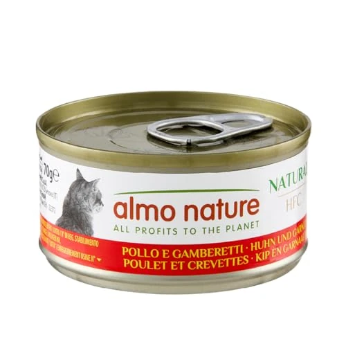 Offerta a tempo: Almo Nature HFC Natural - Alimento Umido per Gatti - Pollo e Gamberetti - Qualità Human Grade - 70g, Confezione da 24 - 23% da 30.96 € a 23.76 €