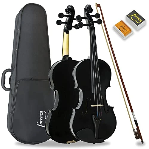 Tijdelijke aanbieding: Forenza Uno Series 3/4 Grootte Violin -Outfit Voor Beginners Met Lichtgewicht Harde Case, Wood Bow, Rosin, Steel Core Strings - Black van 89.99 EUR naar 89.99 EUR (korting 0%)