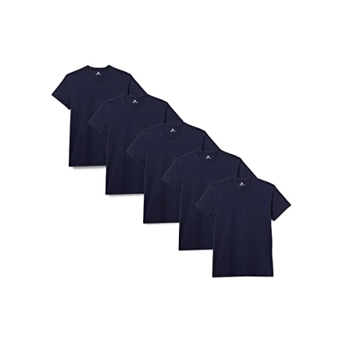 Lower East Basic Rundhals T-Shirts für Herren 5er Pack aus 100% Baumwolle I Herren T-Shirt in vielen Farben L Dunkelblau