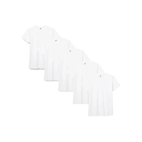 Lower East Basic Short Sleeved Men's T-Shirt, Pack of 5, White, L