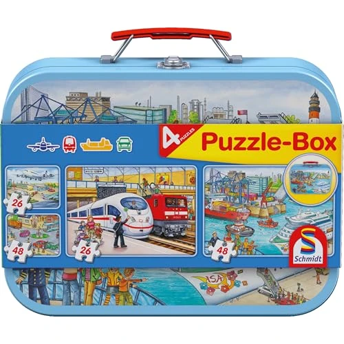 Oferta limitowana: Schmidt Games 56508 Transport, Puzzle Box, 2x26, 2x48 Pieces Children's Puzzle z 78.90 zł na 78.90 zł (oszczędź 0.00%)