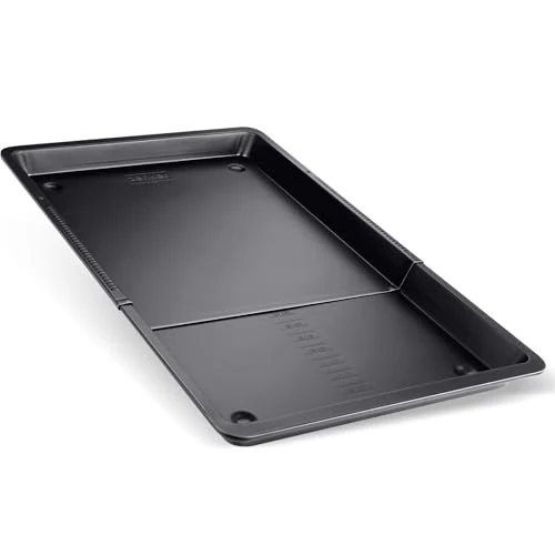 Zenker Black Metallic Universele bakplaat, uittrekbaar van 37-52 cm, anti-aanbaklaag, variabel voor elke oven