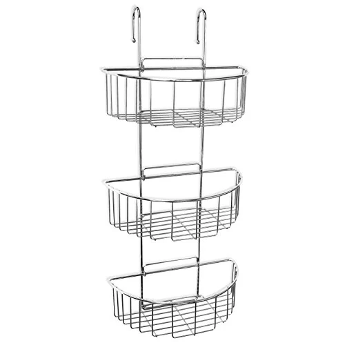 TATAY chrome metal basket, with 3 baskets, perfect for hanging in the shower screen.