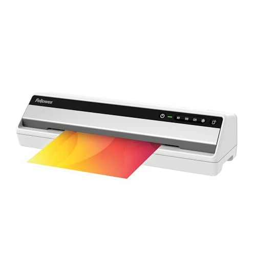 Oferta limitada: Fellowes Plastificadora Saturn A3 Pequeña Oficina – InstaHeat, lista en 60 segundos, sin atascos, apagado automático – Para fundas de 80/100/125 micras – Incluye 10 fundas – Uso en casa y oficina de 133.35 EUR a 124.42 EUR (ahorro 7%)