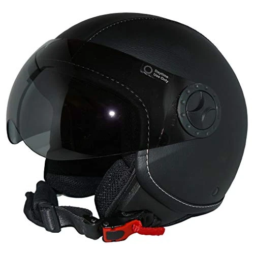 Zeitlich begrenztes Angebot: protectWEAR Jethelm Motorradhelm H730-Leder mit schwarzen Kunstlederüberzug im Pilotendesign - XL von 44.50 € auf 44.50 € (0.00% Rabatt)