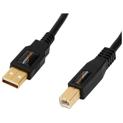 Offerta a tempo: Amazon Basics Cavo USB 2.0, USB-A maschio a USB-B maschio, con connettori placcati in oro per stampante, 1.8 m, Nero - 0.00% da 7.19 € a 7.19 €