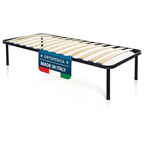 Offerta a tempo: DOLCI SOGNI Rete Letto Singolo 90x200 cm Altezza 40cm, Rete Ortopedica 4 Piedi Letto Smontabili, Fissaggio a Doppio Bullone, Rete Doghe 90x200, Rete Singola con Doghe di Legno 100% Made In Italy - 5% da 79.80 € a 75.80 €