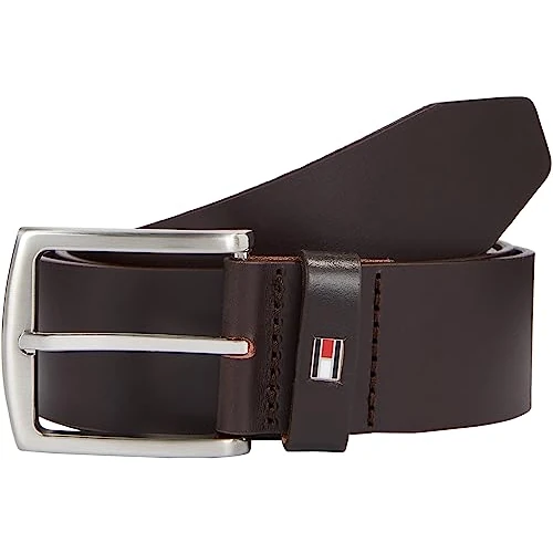Tommy Hilfiger Uomo Cintura New Denton 4.0 Belt Cintura in Pelle, Marrone (Testa Di Moro), 85 cm