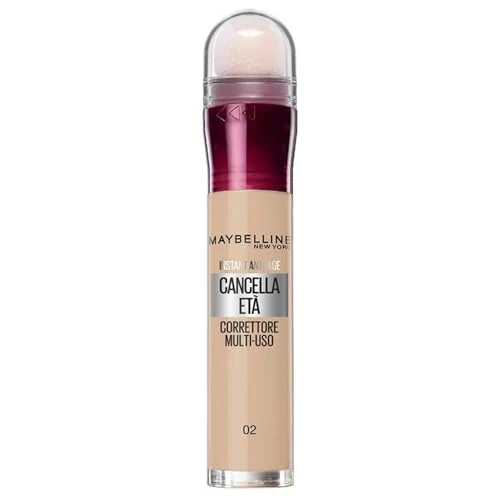 Maybelline New York, Corrector de Ojeras, Bolsas e Imperfecciones, Borrador Ojos, 02 Nude, 6.8 ml