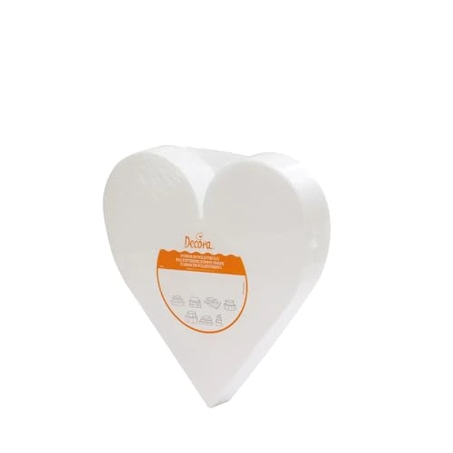 Limited offer: DECORA Polystyrene Heart Shape, 25 x 5 cm, White from 8.44 EUR to 3.30 EUR (save 61%)