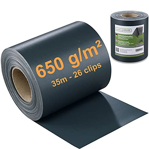 Offerta a tempo: Workinghouse Telo Frangivista PVC 650g/m² – 35m, Antracite - 0.00% da 44.99 € a 44.99 €