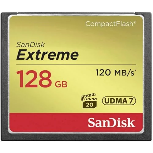 Tijdelijke aanbieding: SanDisk Extreme CompactFlash-Geheugenkaart 128 GB (Overdrachtssnelheden Tot 120 MB/s Lezen En 85 MB/s Schrijven, VPG-20 Voor Full HD Videos, Voor DSLR's Uit Het Midden- En Topsegment) van 144.99 € naar 102.02 € (30% korting)