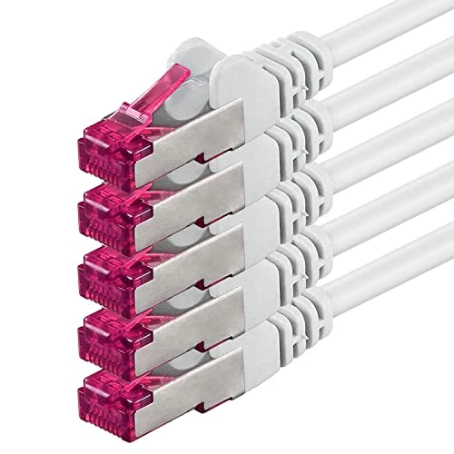 Offre limitée : 1aTTack.de 0,25 m - blanc - 5 pièces - câble réseau CAT6a (10Gb/s) S-FTP CAT 6a Lankacable - certifié GHMT PIMF 500 MHz Cat5 Cat5e Cat6 Cat6a Cat7 pour switch, routeur, modem, Internet de 12.10 € à 12.10 € (0.00% de remise)