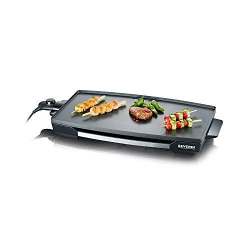 Oferta limitada: SEVERIN Parrilla de mesa para carne, pescado y verduras, parrilla eléctrica antiadherente XXL, plancha de cocina con bandeja de goteo y control de temperatura, negro, KG 2397 de 99.99 € a 68.82 € (ahorro 31%)