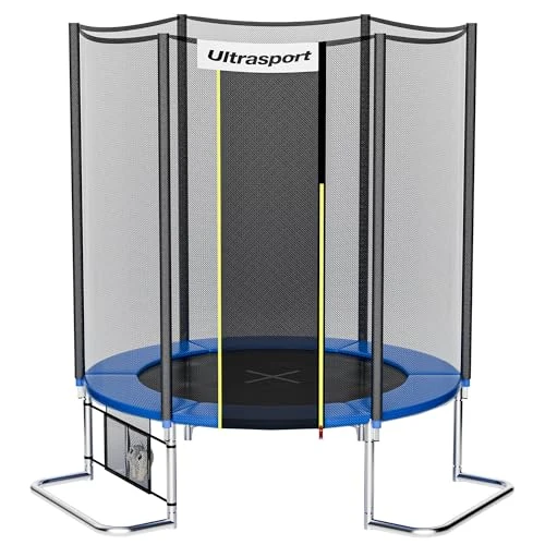 Tijdelijke aanbieding: Ultrasport tuintrampoline Jumper, Ø 108 cm, complete trampolineset inclusief springmat, veiligheidsnet, hoogwaardige veren, gepolsterde netpaal en randafdekking, blauw van 119.99 € naar 119.99 € (0.00% korting)