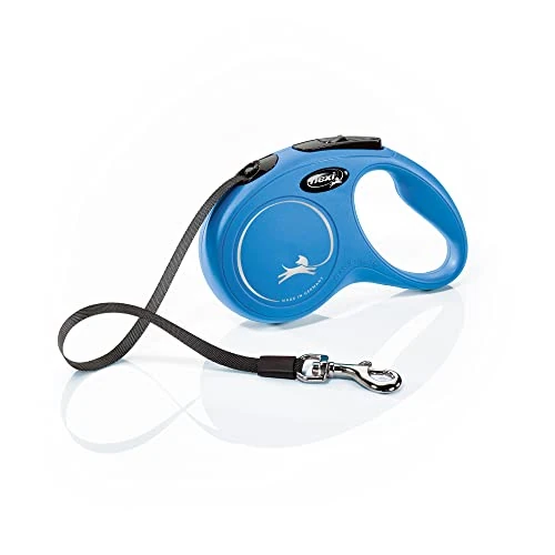 FLEXI New Classic Laisse avec Sangle pour Chien Bleu 5 m Taille S