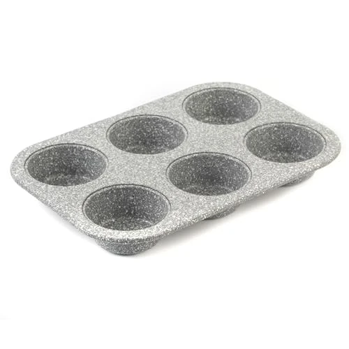 Oferta limitada: Salter BW02778G Bandeja De Horno Para Magdalenas, De La Colección Marblestone, 27cm, Molde Con 6 Tazas Para Hornear Muffins. Cupcakes, Pasteles, Gris de 9.99 € a 9.99 € (ahorro 0.00%)