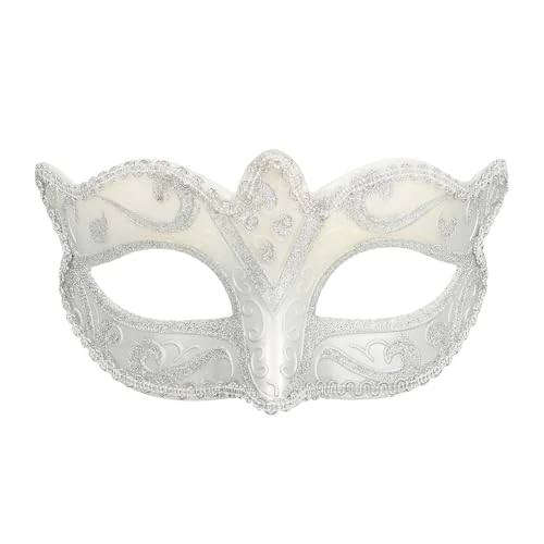 Boland 00339 - Oogmasker Venetië Felina, zilver, ornamenten, gemaskerd bal, Venetië, carnaval, themafeest, kostuum