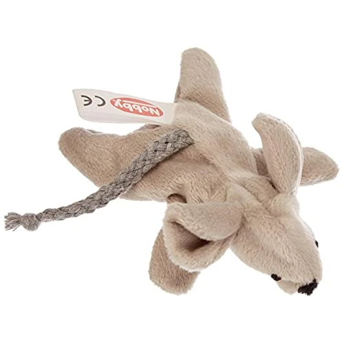 Nobby Jouet Peluche en Forme Souris Gris + Herbe à Chat pour Chat 3,5 cm