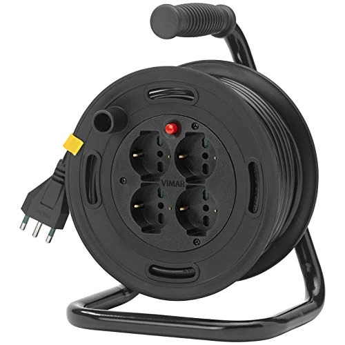 Offerta a tempo: Vimar 0P32730 Avvolgicavo 16A 4 Uscite Universali 15M, Nero, ‎16.75 x 11.75 x 16.75 cm, 2.5 Kg - 19% da 27.25 € a 21.99 €