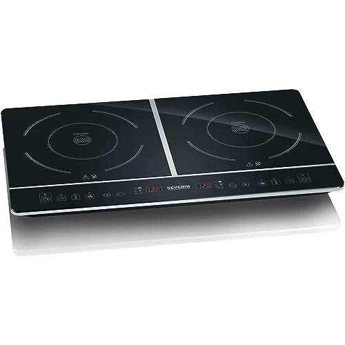 Offerta a tempo: SEVERIN DK 1031 Doppia piastra a induzione 3400W con piano in ceramica, temperatura regolabile e timer, Piano cottura induzione touch a 2 piastre con 10 livelli di potenza, Nero - 48% da 179.90 € a 92.99 €