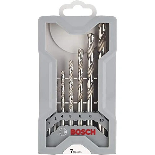 Bosch 7x Zestaw wierteł PRO Metal HSS-G (do Metale nieżelazne, Stal, Ø 2,0, 3,0, 4,0, 5,0, 6,0, 8,0, 10,0 mm, Professional Akcesoria Wiertarki/Wkrętarki)