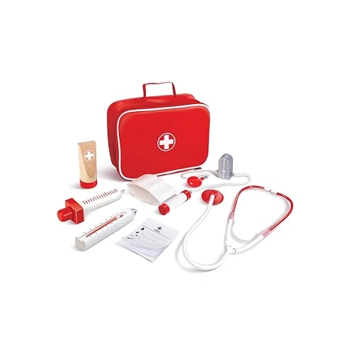 Offerta a tempo: Set del dottore Hape per gioco di ruolo dai 3 anni | Valigetta con stetoscopio, termometro, siringa e altri strumenti interattivi - 13% da 25.20 € a 21.99 €