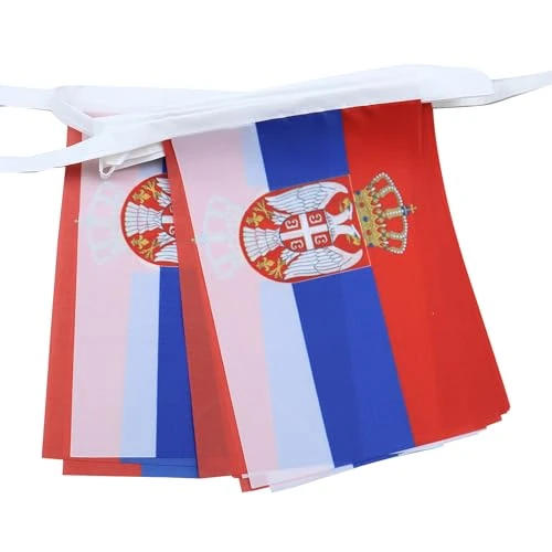 Zeitlich begrenztes Angebot: AZ FLAG - Fahnenkette Serbien 6 Meter Mit 20 Flaggen - 21x14 cm - Serbische Girlande Flaggenkette 14 x 21 cm von 15.95 € auf 13.29 € (17% Rabatt)