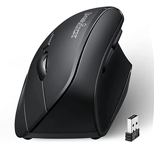 Offerta a tempo: Perixx PERIMICE-715, Wireless ergonomico Vertical Mouse - 2.4 G - 1600 dpi - mano destra - Natural Ergonomic design verticale - 0.00% da 23.99 € a 23.99 €