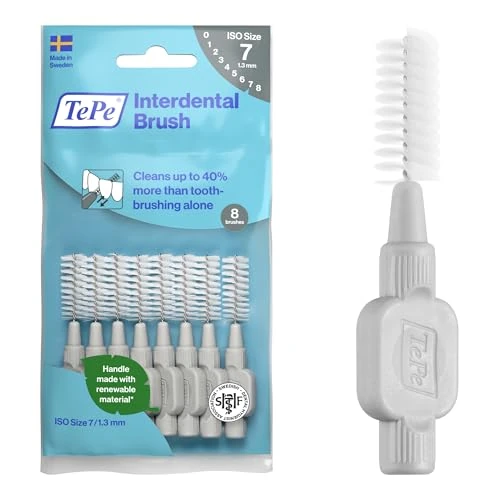 Tijdelijke aanbieding: TePe Interdentale rager, Original, Grijs, 1,3mm/ISO 7, 8st, efficiënte reiniging tussen de tanden, tandplakverwijderaar en floss voor grote ruimtes van 6.29 € naar 5.28 € (16% korting)