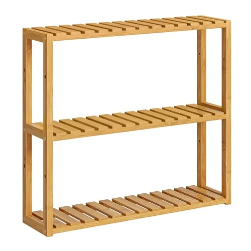 Offre limitée : SONGMICS Étagère Salle de Bain Bambou, 3 Niveaux, Support pour Plantes, Réglable, sur Pieds ou à Suspendre, pour Salon, Salle à Manger, Balcon, Cuisine, Couleur Boisée BCB13Y 60 x 15 x 54 cm de 38.99 € à 31.34 € (20% de remise)