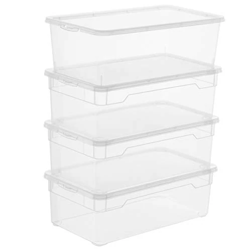 Offerta a tempo: Rotho Clear Set Di 4 Scatole Di Conservazione Con Coperchio, Plastica, Senza Bpa, Trasparente, ‎4 x 5L, 33.0 x 19.0 x 11.0 cm, 960 grammi - 0.00% da 44.79 € a 44.79 €