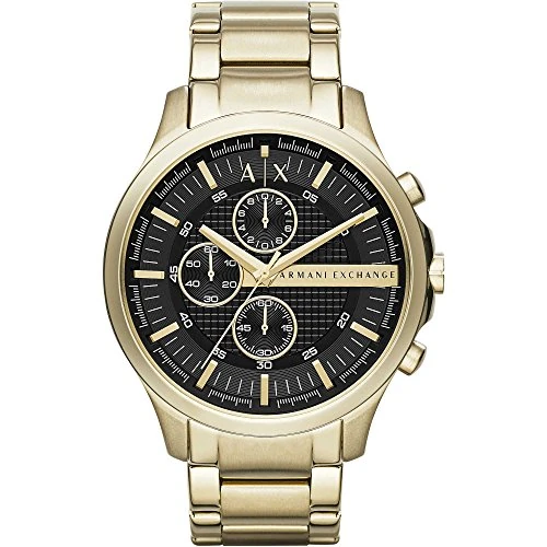 Offerta a tempo: Armani Exchange Orologio per uomo, Movimento cronografo al quarzo e cassa da 46 mm con cinturino in acciaio, Tono oro e nero - 31% da 249.00 € a 171.71 €