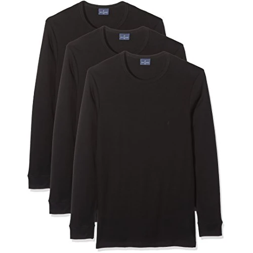 Navigare Herren 113 (Pacco Da 3) Langärmliges Unterhemd, Schwarz, XXL (3er Pack)