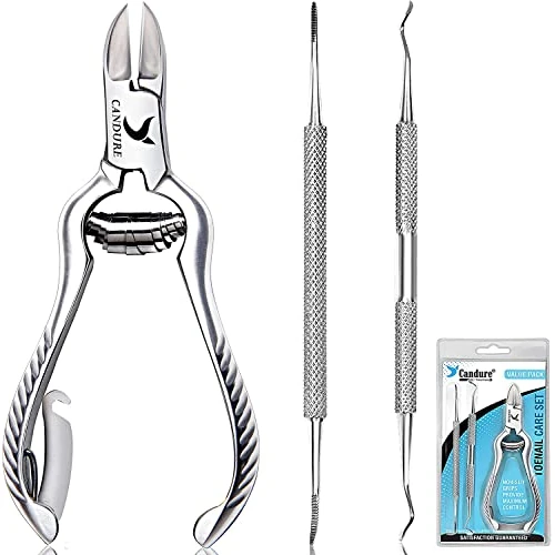 Offerta a tempo: Candure Tagliaunghie Professionale e Tronchesino Impostato per di Spessore e Difficile Unghie dei Piedi & Unghie Incarnite - Manicure e Pedicure attrezzi con Tronchesi, Sollevatore Unghie & Lima - 0.00% da 9.99 € a 9.99 €