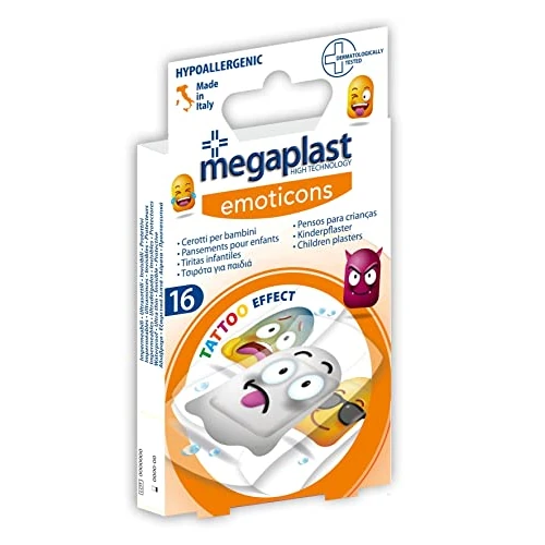 Megaplast Children's Emoji Printed Plasters 16's (2 Assorted Sizes)