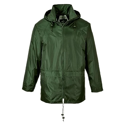 Offerta a tempo: Portwest S440 Giacca Impermeabile Classic Leggera | Verde oliva, 4XL, EN 343 Classe 3:1 X, Texpel Splash, Cuciture Nastrate, Cappuccio a Scomparsa, Borsa di Trasporto, UPF 40+ - 0.00% da 18.38 € a 18.38 €