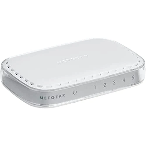 Netgear (GS605 Switch Ethernet 5 Ports RJ45 Gigabit (10/100/1000), Switch RJ45 Blanc