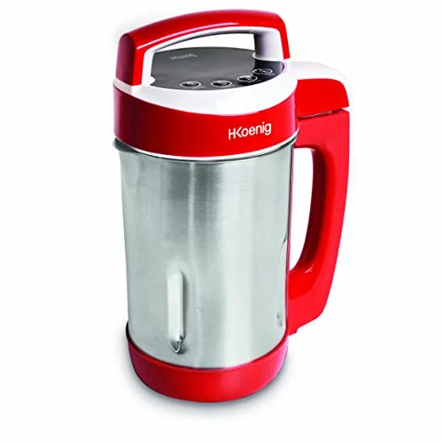 Tijdelijke aanbieding: H.Koenig Soepmaker MXC18, 1,1L, 850W, Roestvrijstaal, Professionele Multifunctionele Blender, Mixfunctie, 2 Kookprogramma's, Soep/Compote en Waterkoken, Smoothies, Milkshakes, Rood van 67.68 EUR naar 67.68 EUR (korting 0%)
