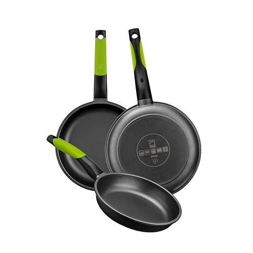 Offerta a tempo: BRA Prior - Set di padelle in alluminio pressofuso antiaderente,nero. - 34% da 68.59 € a 45.56 €