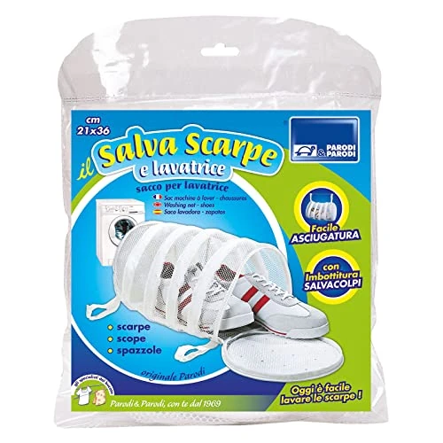 Beperkte aanbieding: PARODI & PARODI - Schoenenzak voor wasgoed, waszak met ritssluiting, gevoerde netzak voor wasmachine, ideaal voor het bederven van schoenen, borstels en dweilen, 21 x 34 cm van 14.26 EUR naar 14.26 EUR (besparing 0%)