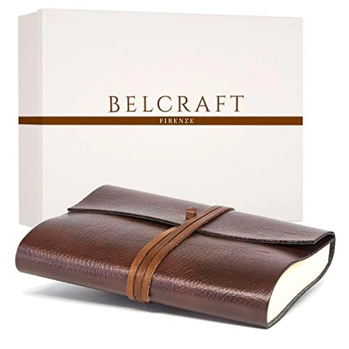 Offerta a tempo: Belcraft Tivoli Diario/Taccuino in Pelle riciclata con Blocco Intercambiabile, Realizzato a mano da Artigiani Toscani, Include Scatola Regalo, A5 (15x21 cm) Marrone (Marrone) - 0.00% da 33.95 € a 33.95 €
